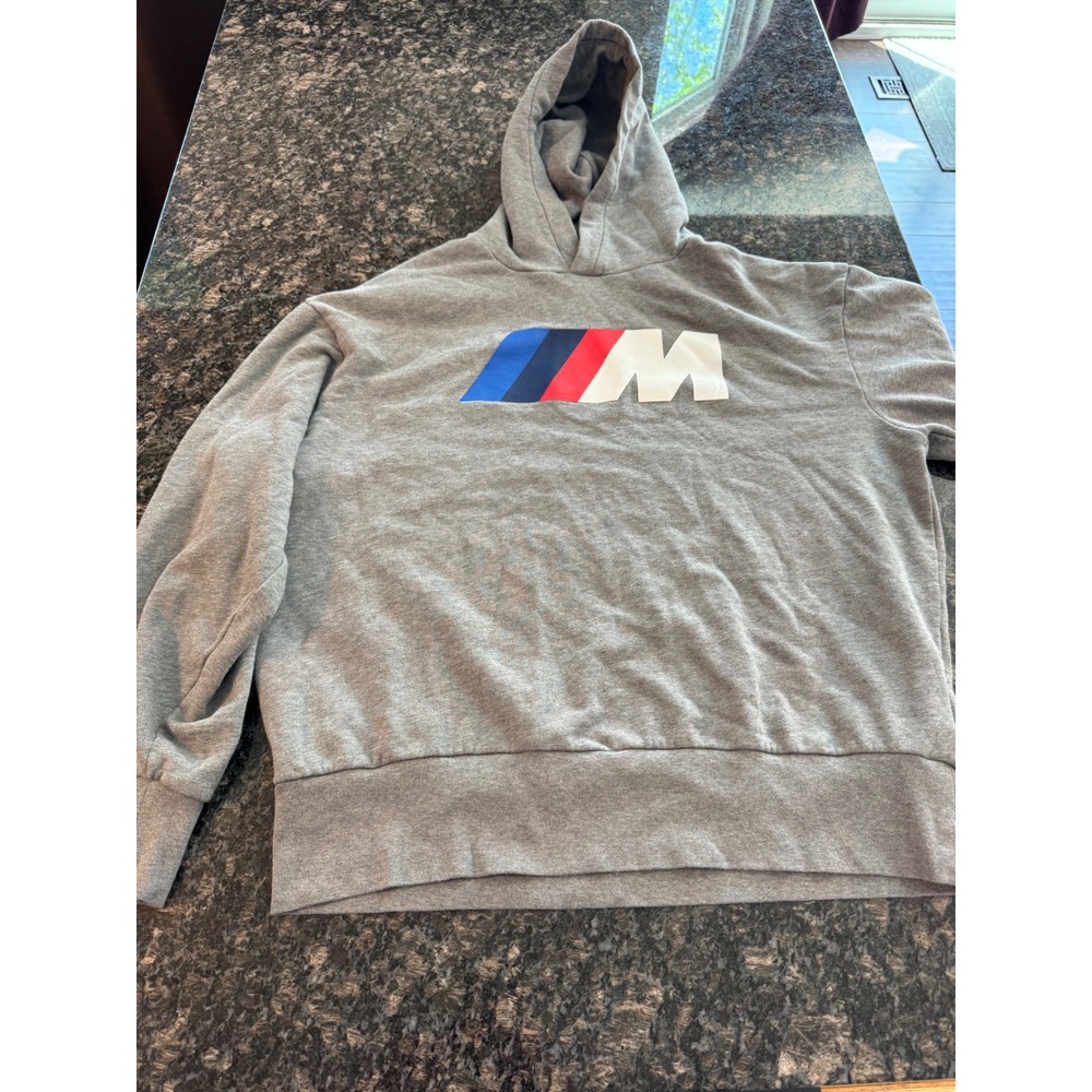 BMW Gray Hoodie with Blue-Red-Black M Logo
